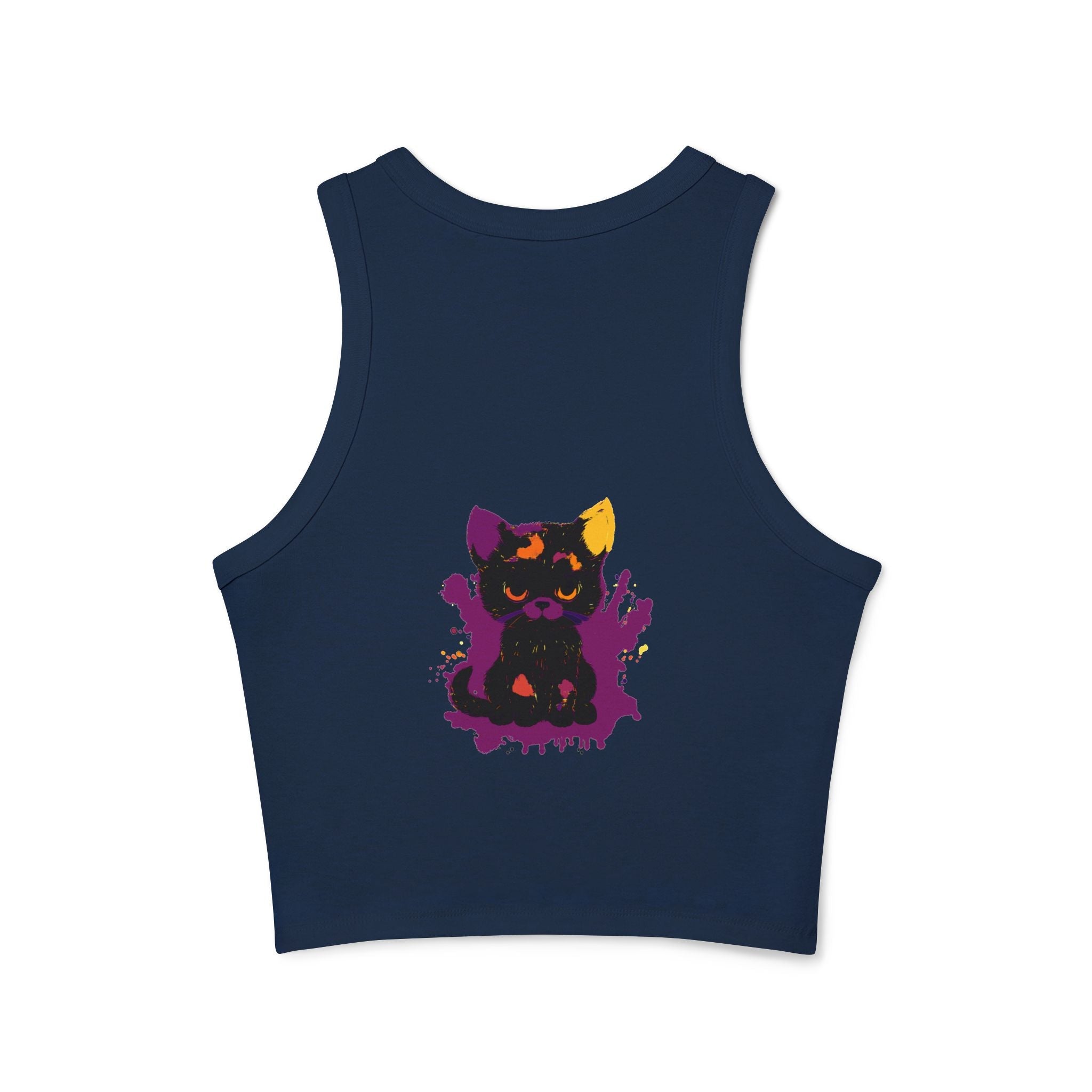 Black Cat Watercolor Racerback Tank Top Tank Top - Blululi