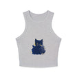 Black Cat Watercolor Racerback Tank Top Tank Top - Blululi