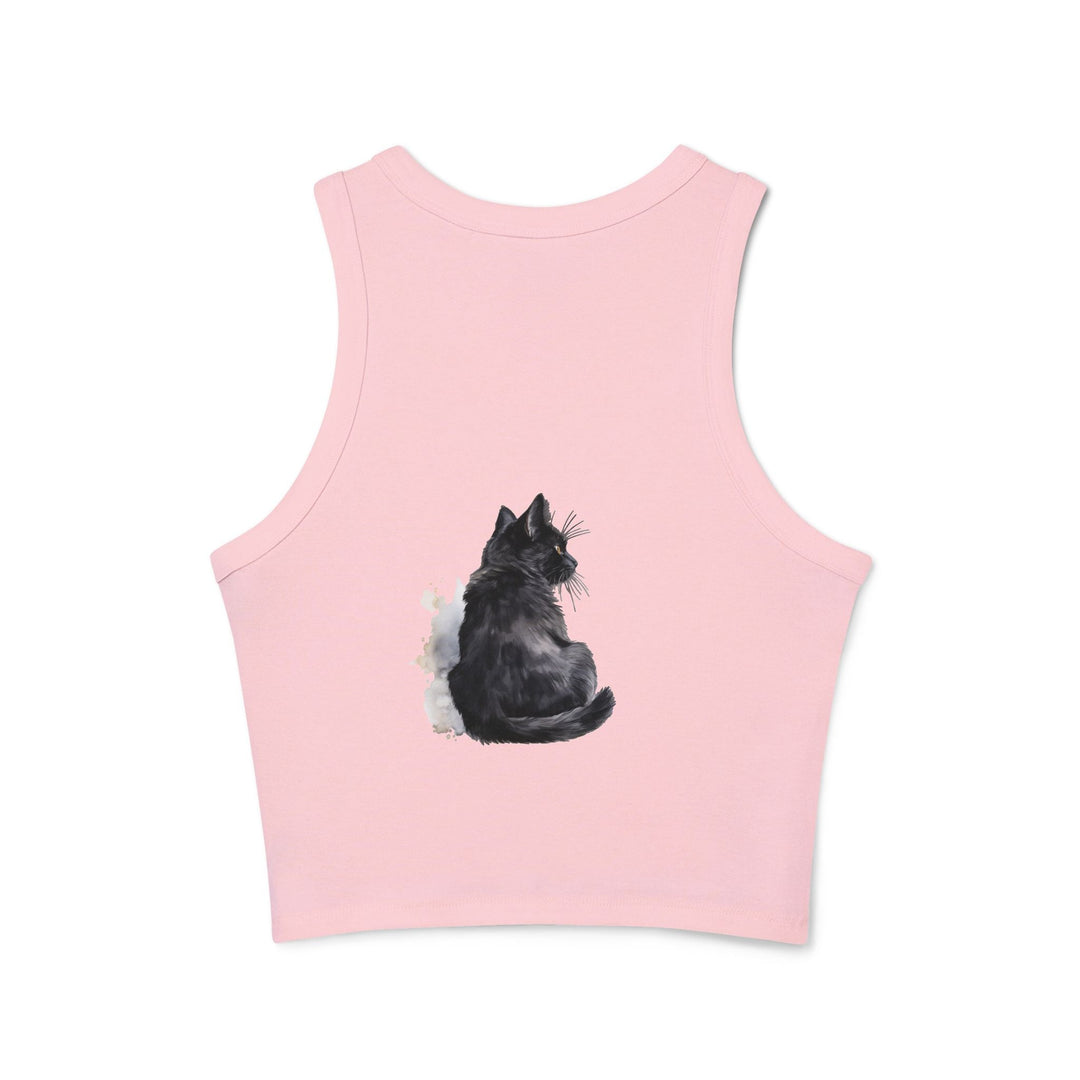 Black Cat Watercolor Racerback Tank Top Tank Top - Blululi