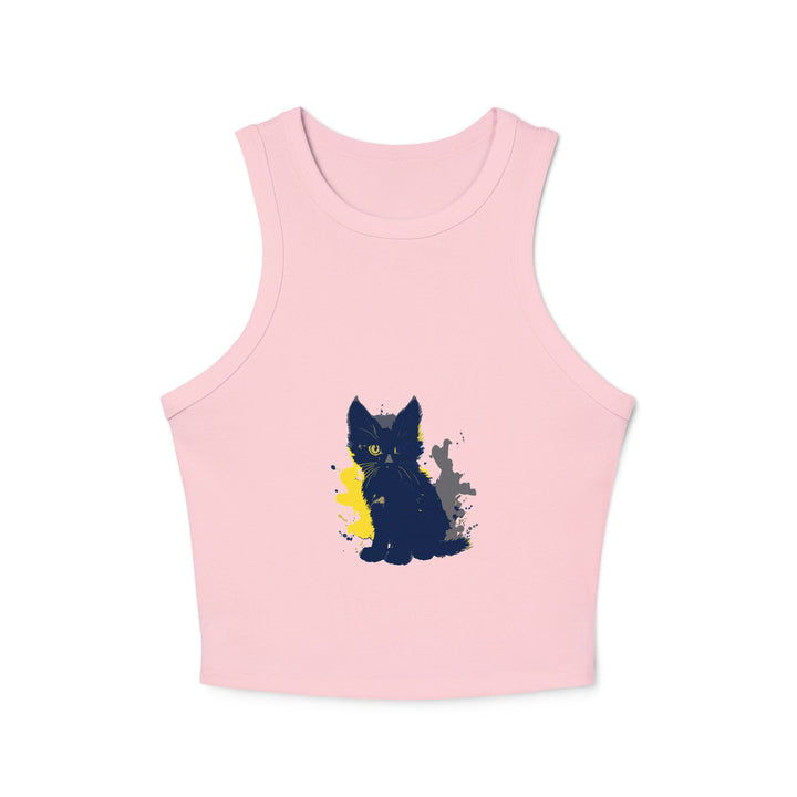 Black Cat Watercolor Racerback Tank Top Tank Top - Blululi