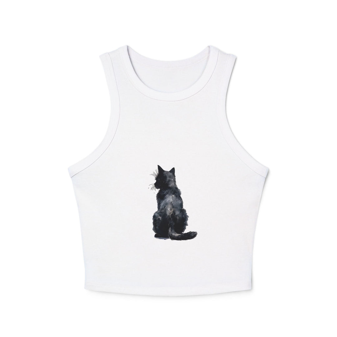 Black Cat Watercolor Racerback Tank Top Tank Top - Blululi