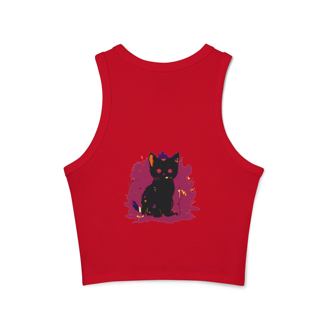 Black Cat Watercolor Racerback Tank Top Tank Top - Blululi