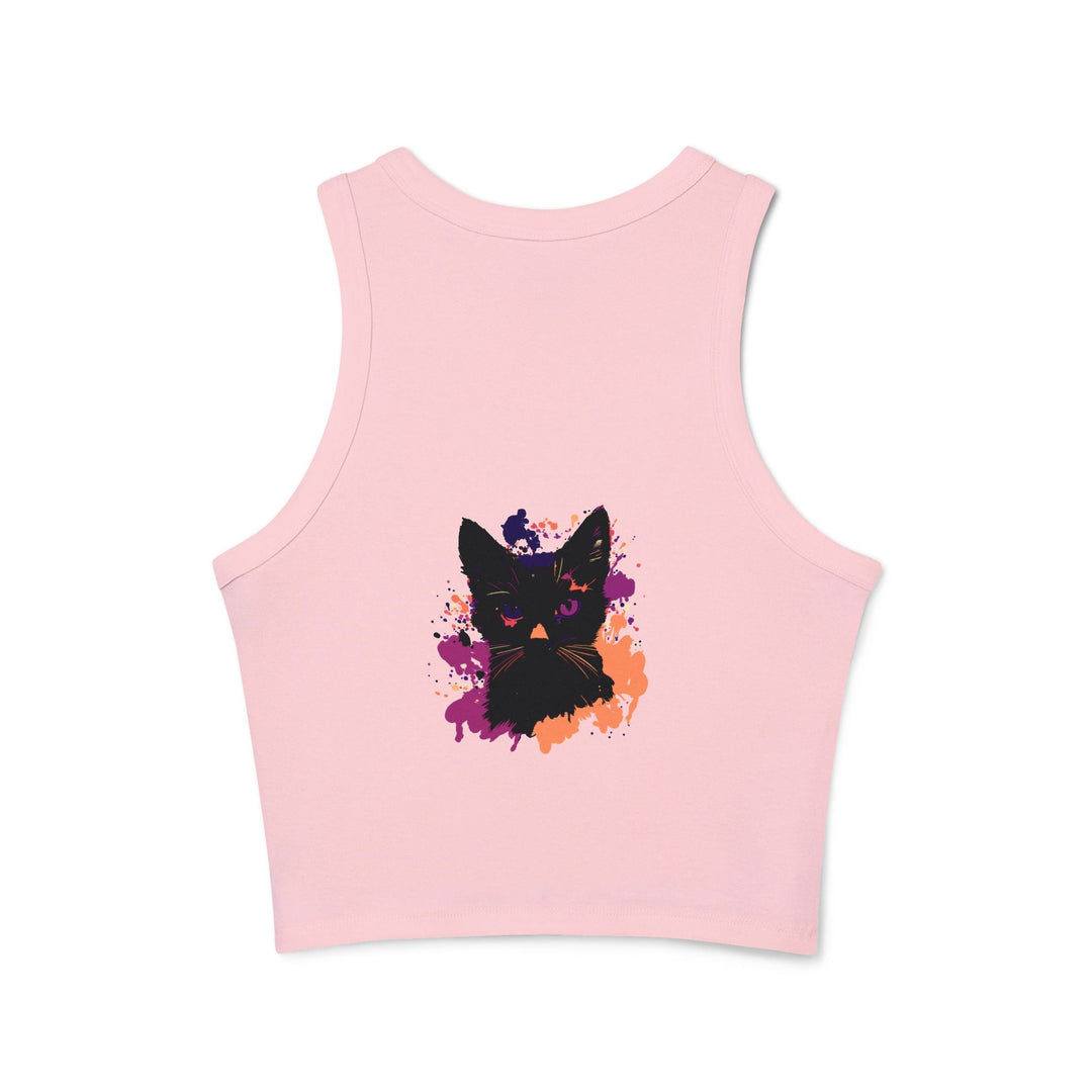 Black Cat Watercolor Racerback Tank Top Tank Top - Blululi