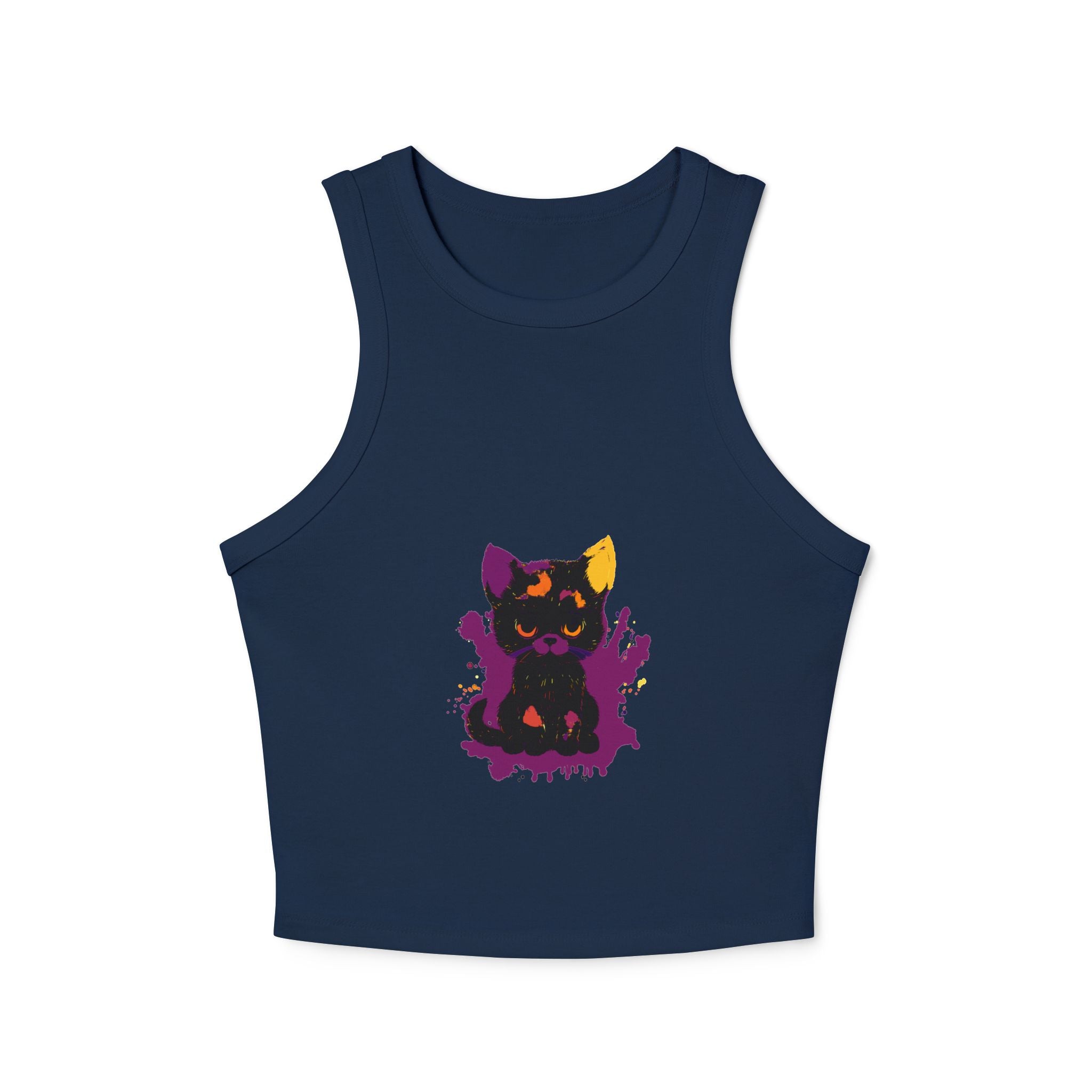 Black Cat Watercolor Racerback Tank Top Tank Top - Blululi