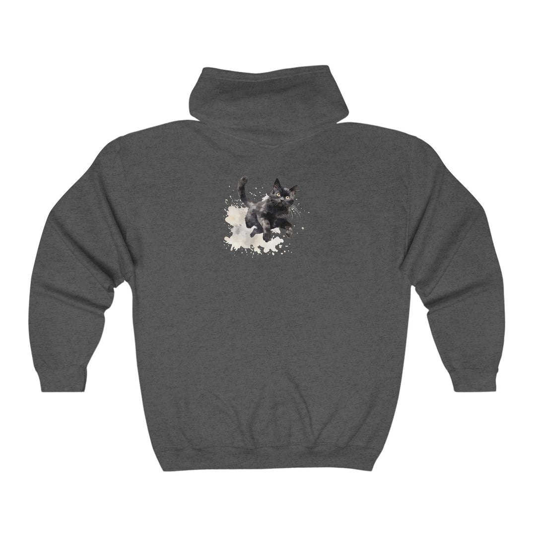 Black Cat Watercolor Splash Hoodie Hoodie - Blululi