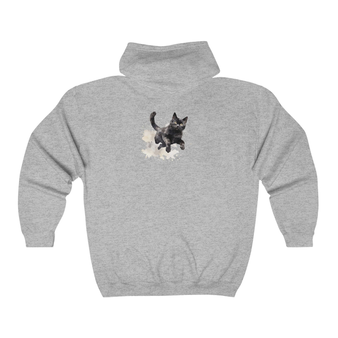 Black Cat Watercolor Splash Hoodie Hoodie - Blululi