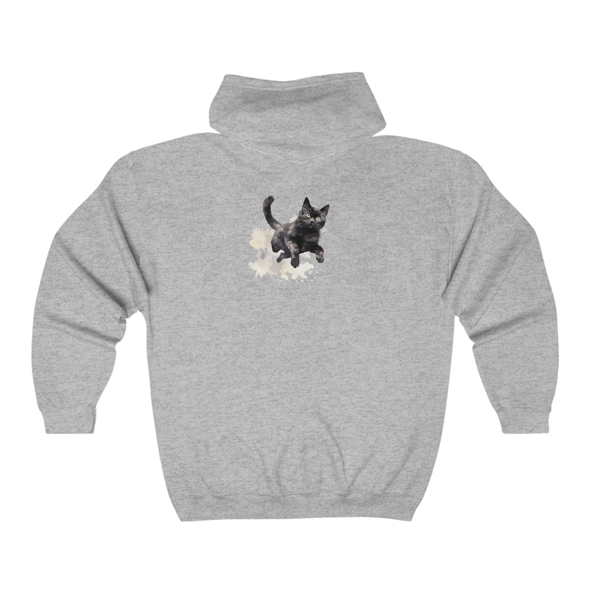 Black Cat Watercolor Splash Hoodie Hoodie - Blululi