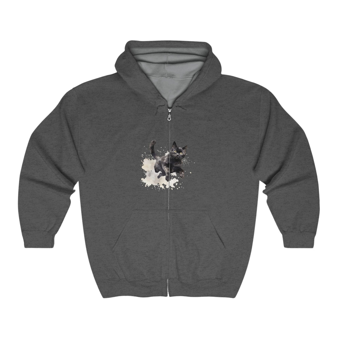 Black Cat Watercolor Splash Hoodie Hoodie - Blululi