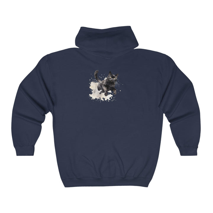 Black Cat Watercolor Splash Hoodie Hoodie - Blululi