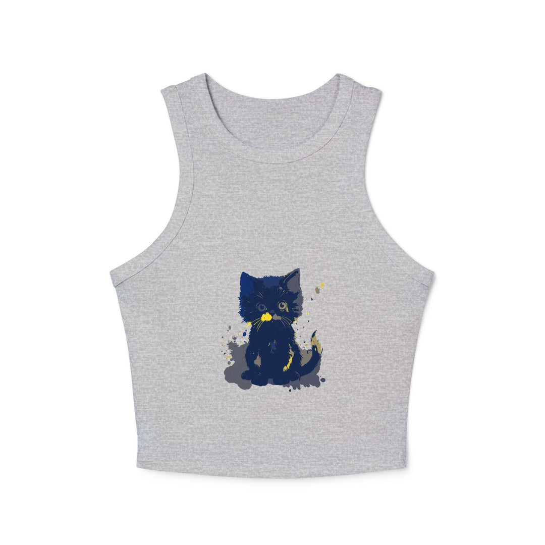 Black Cat Watercolor Tank Top - Ukrainian Colors Tank Top - Blululi