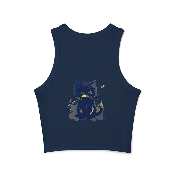 Black Cat Watercolor Tank Top - Ukrainian Colors Tank Top - Blululi