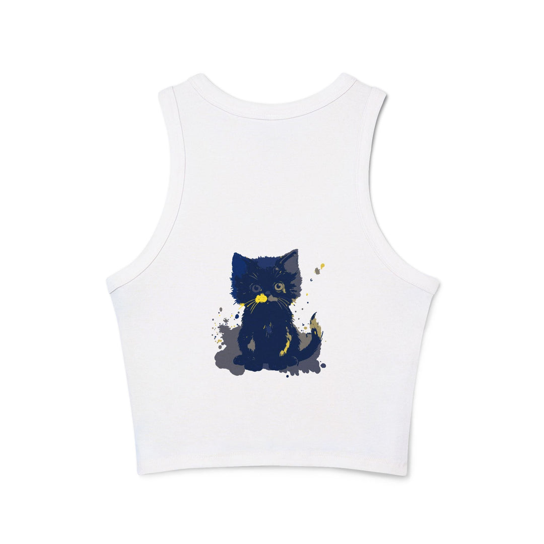 Black Cat Watercolor Tank Top - Ukrainian Colors Tank Top - Blululi