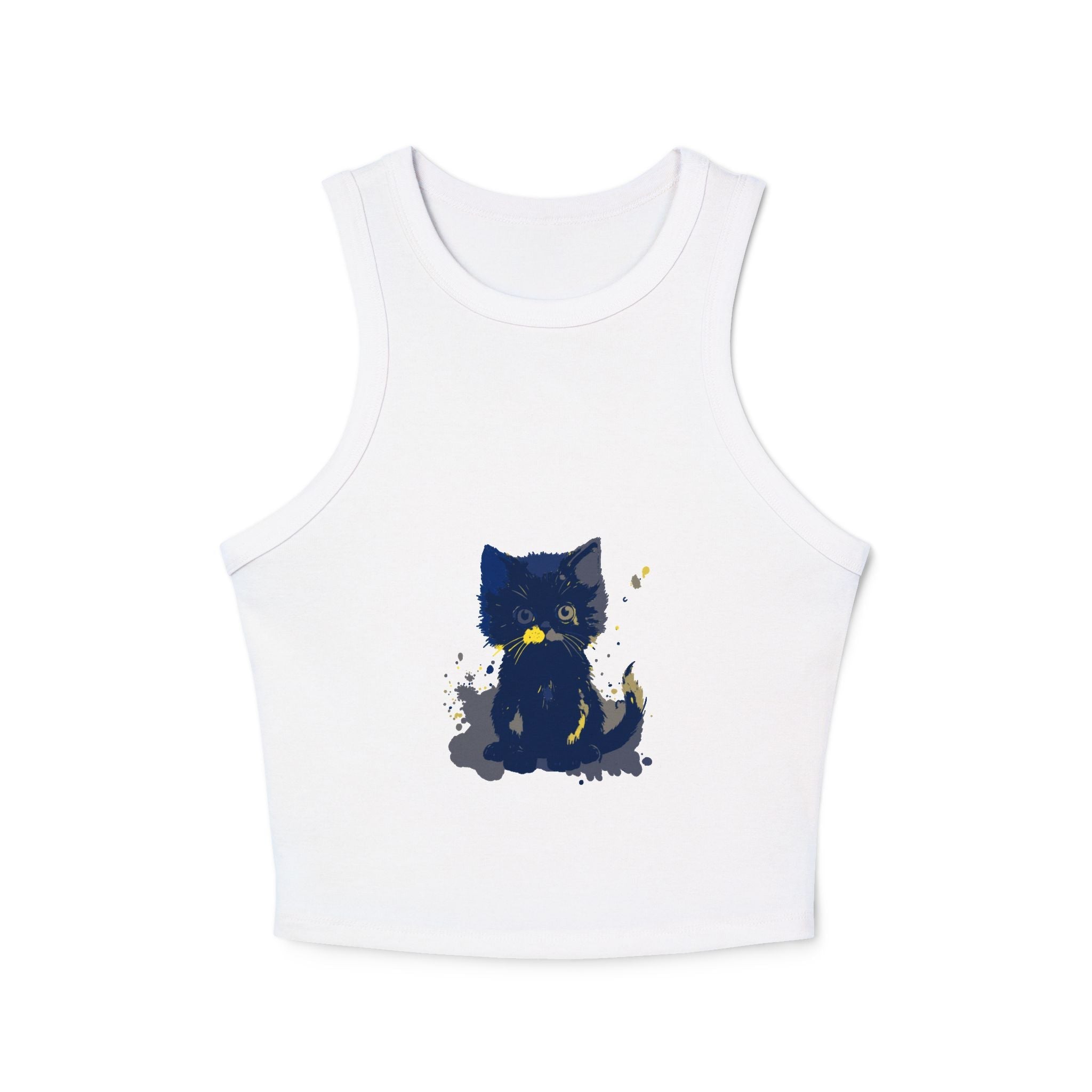 Black Cat Watercolor Tank Top - Ukrainian Colors Tank Top - Blululi