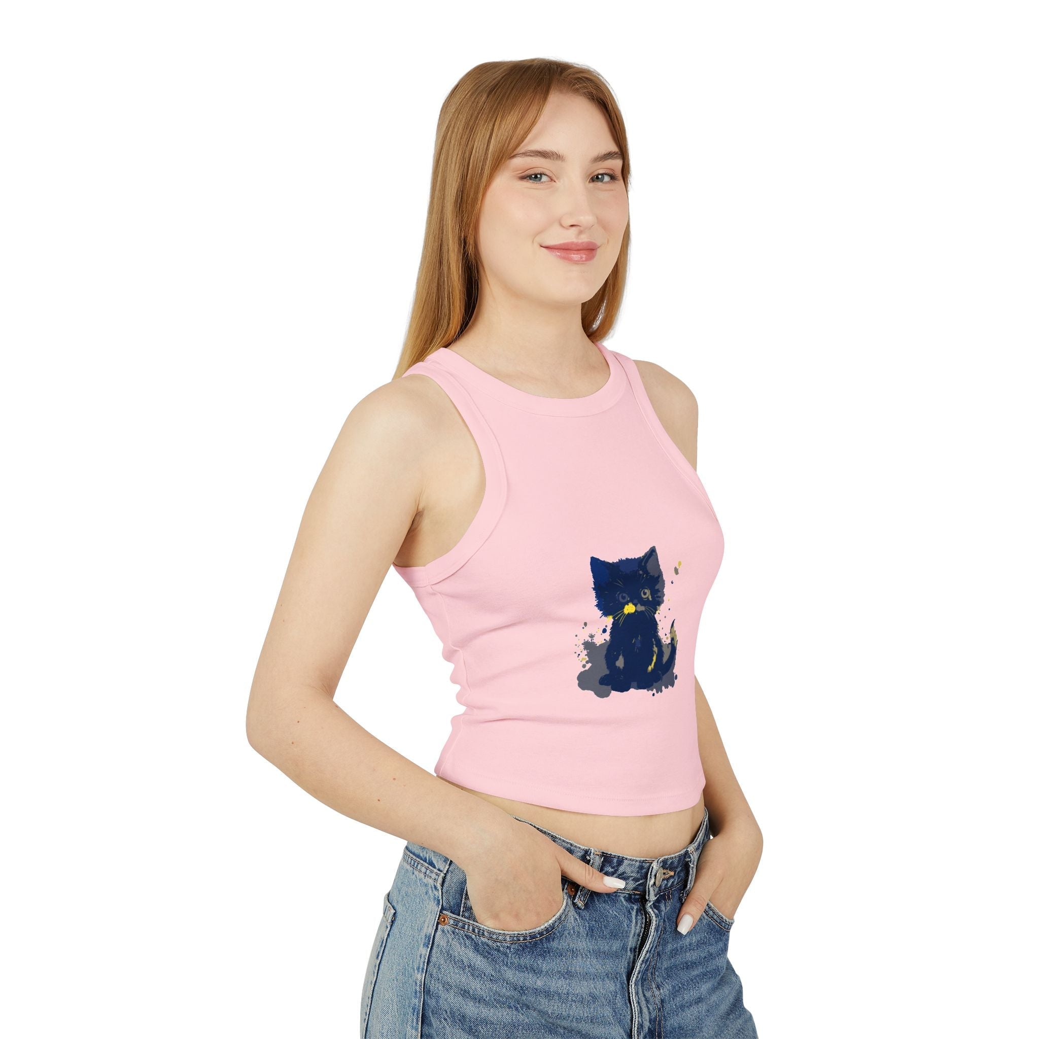 Black Cat Watercolor Tank Top - Ukrainian Colors Tank Top - Blululi