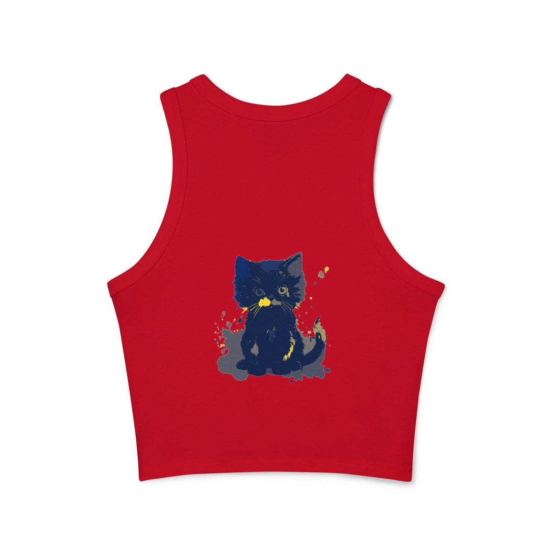 Black Cat Watercolor Tank Top - Ukrainian Colors Tank Top - Blululi