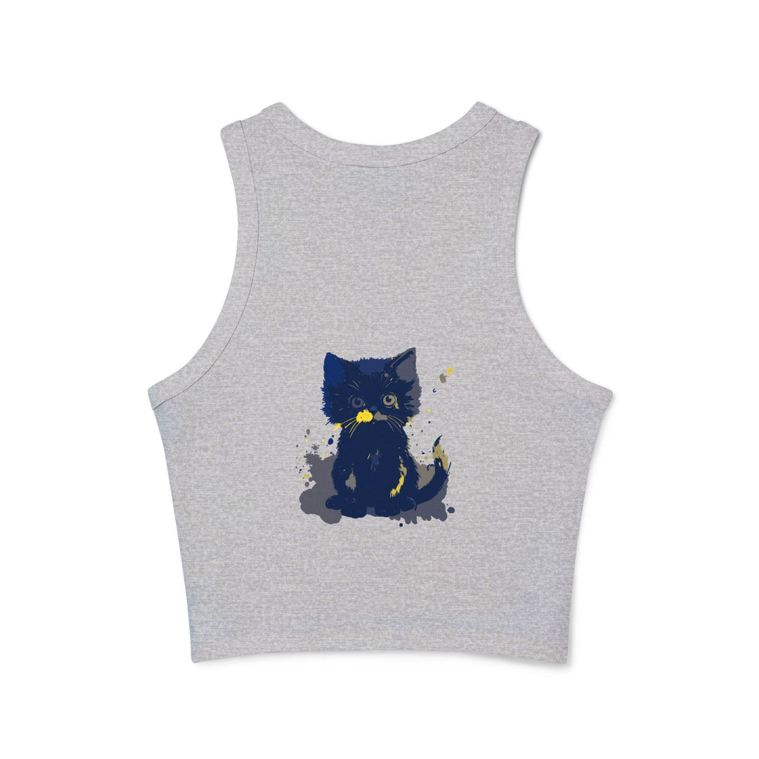 Black Cat Watercolor Tank Top - Ukrainian Colors Tank Top - Blululi