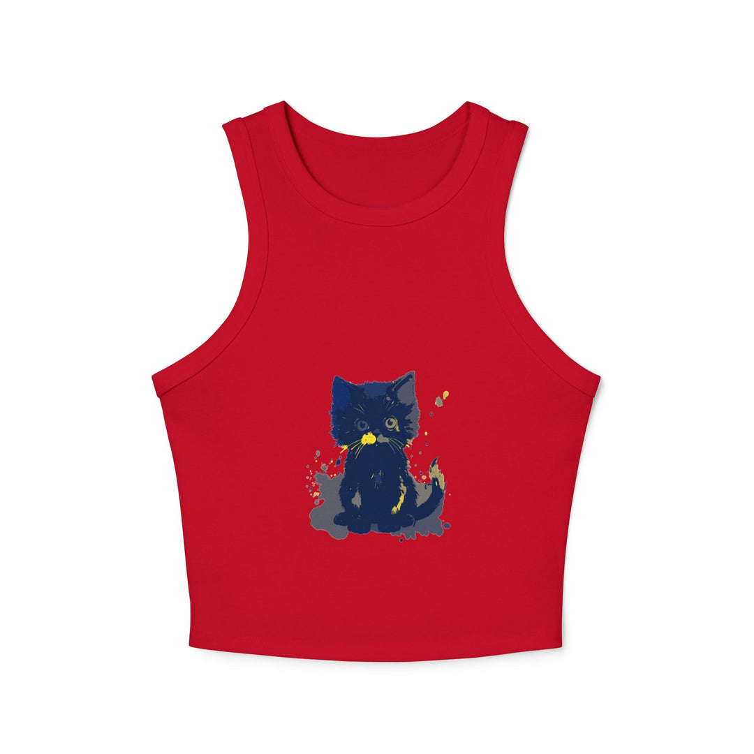 Black Cat Watercolor Tank Top - Ukrainian Colors Tank Top - Blululi