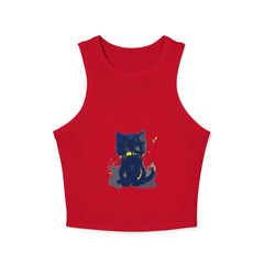 Black Cat Watercolor Tank Top - Ukrainian Colors Tank Top - Blululi