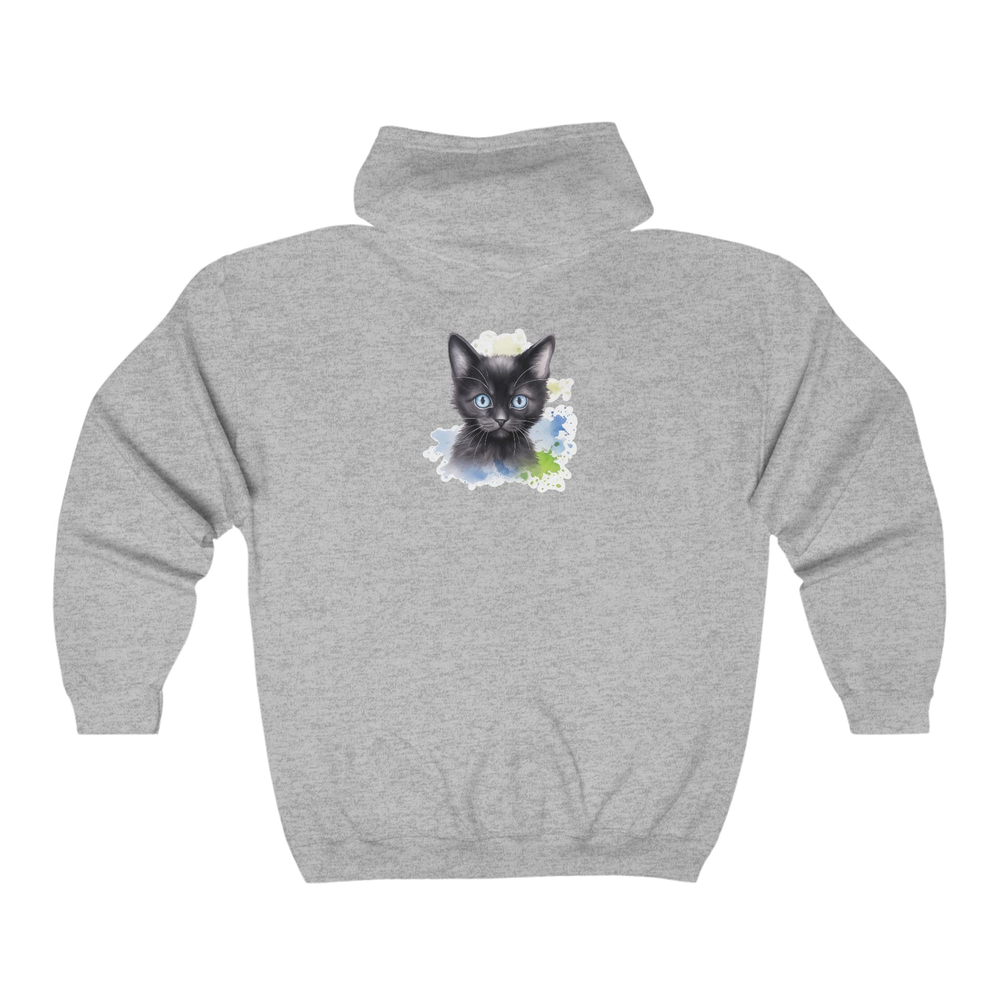 Black Cat with Blue Eyes Hoodie - Cute & Cozy Hoodie - Blululi