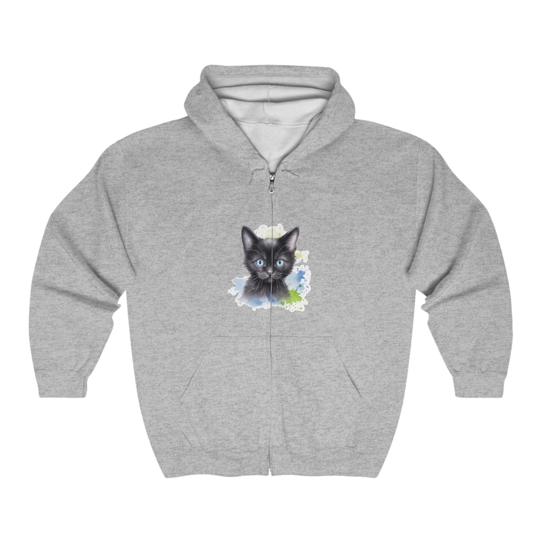 Black Cat with Blue Eyes Hoodie - Cute & Cozy Hoodie - Blululi