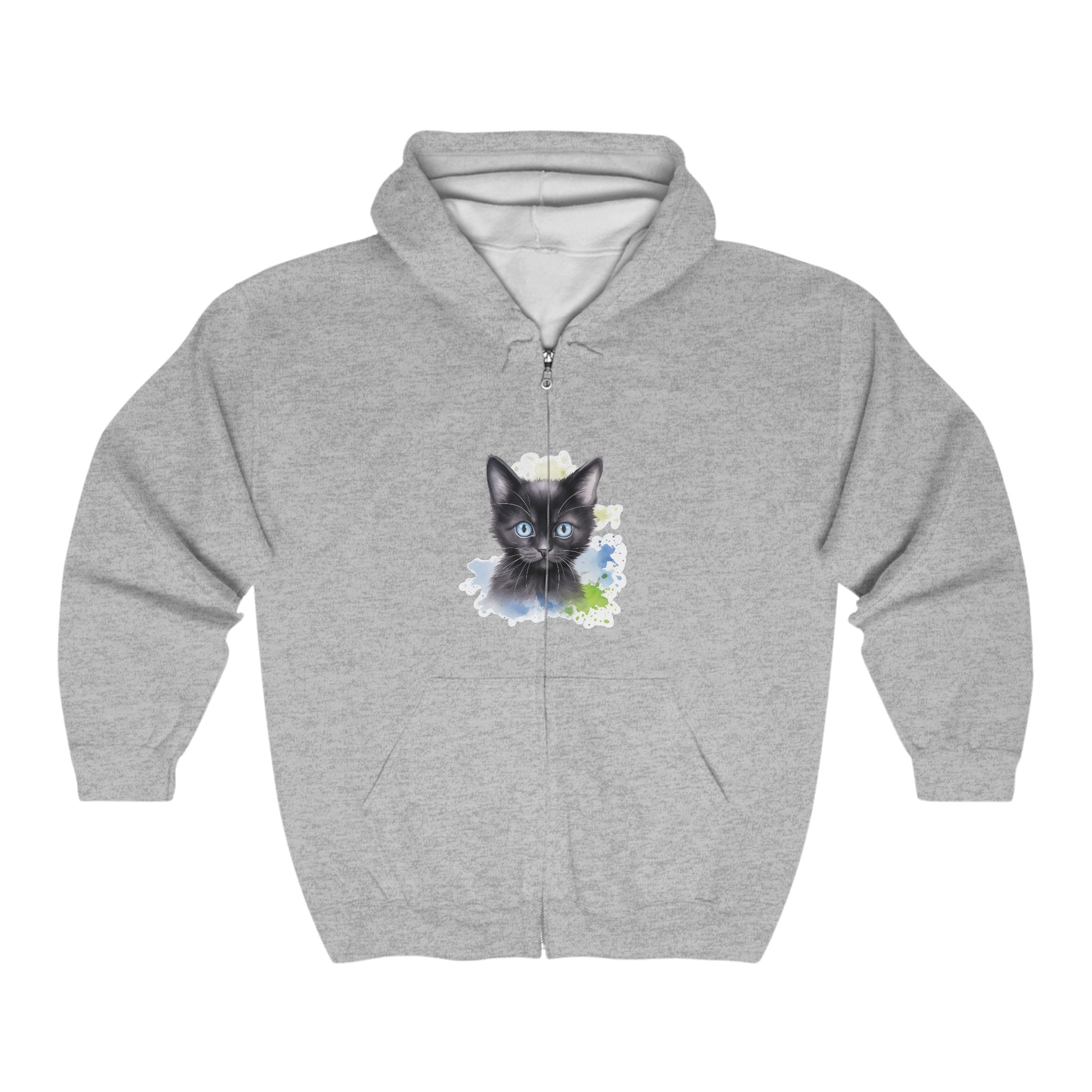 Black Cat with Blue Eyes Hoodie - Cute & Cozy Hoodie - Blululi