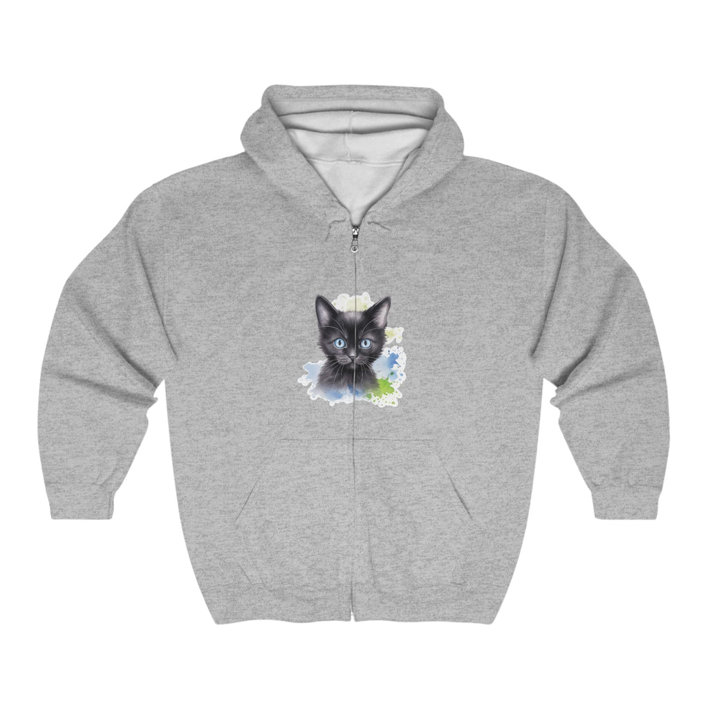 Black Cat with Blue Eyes Hoodie - Cute & Cozy Hoodie - Blululi