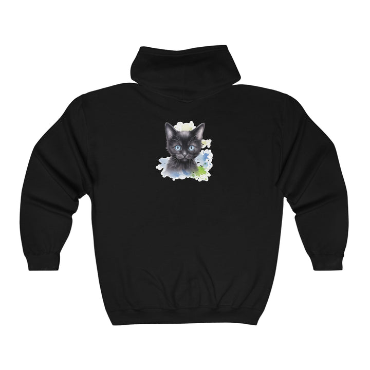 Black Cat with Blue Eyes Hoodie - Cute & Cozy Hoodie - Blululi