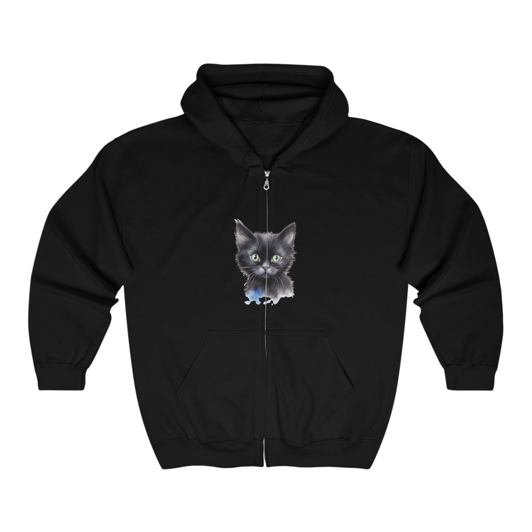 Black Cat with Green Eyes Hoodie Hoodie - Blululi