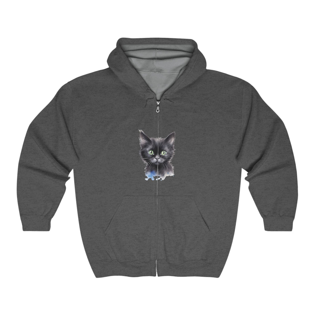 Black Cat with Green Eyes Hoodie Hoodie - Blululi