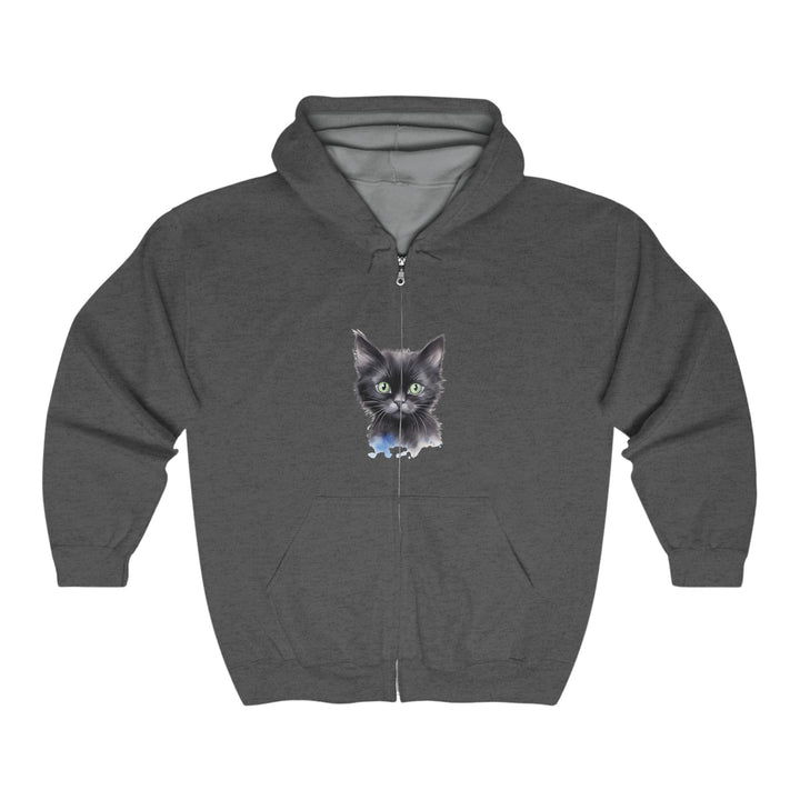 Black Cat with Green Eyes Hoodie Hoodie - Blululi