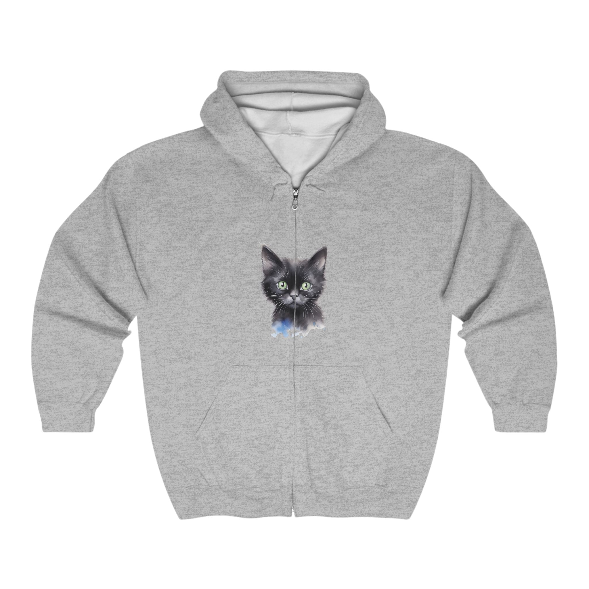 Black Cat with Green Eyes Hoodie Hoodie - Blululi