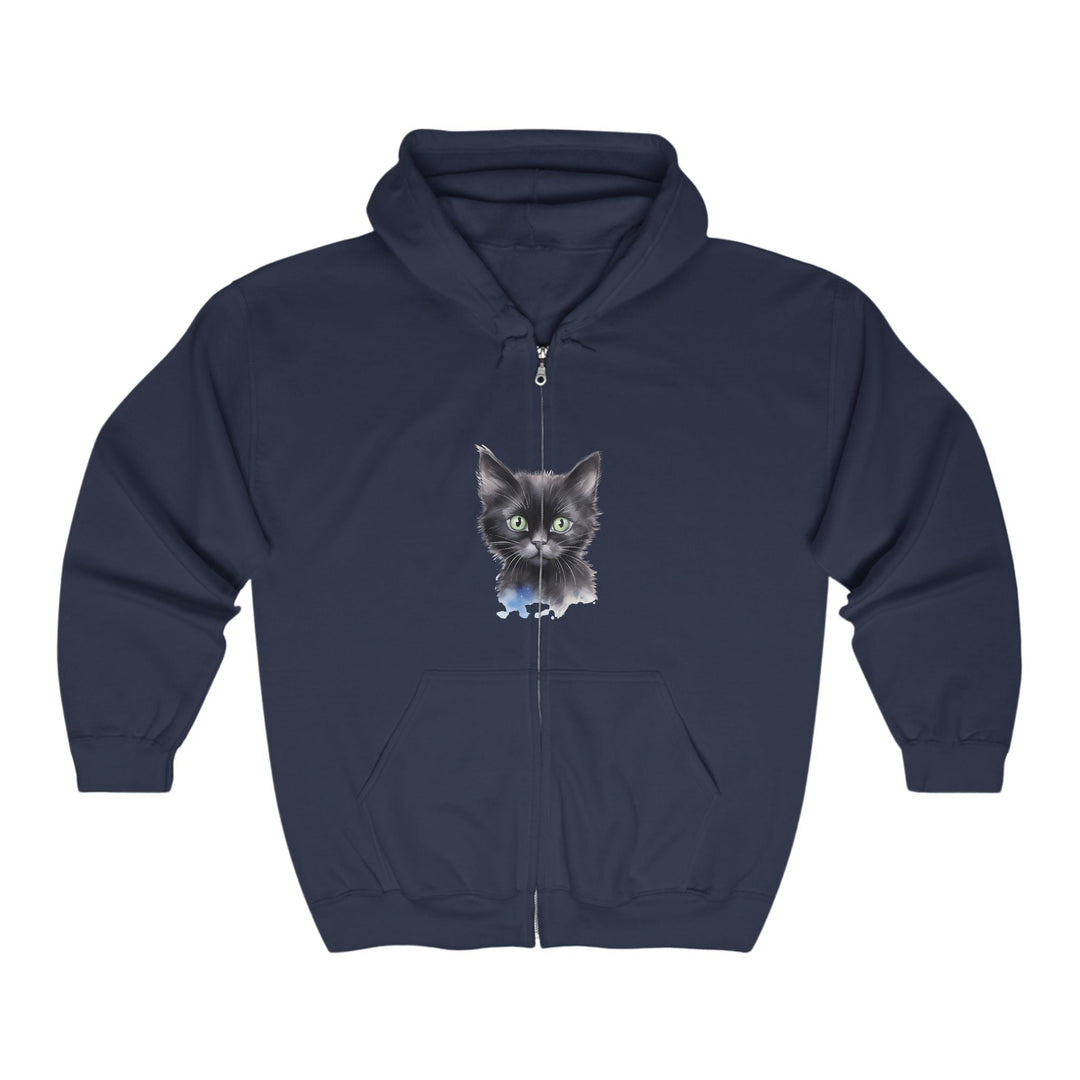 Black Cat with Green Eyes Hoodie Hoodie - Blululi