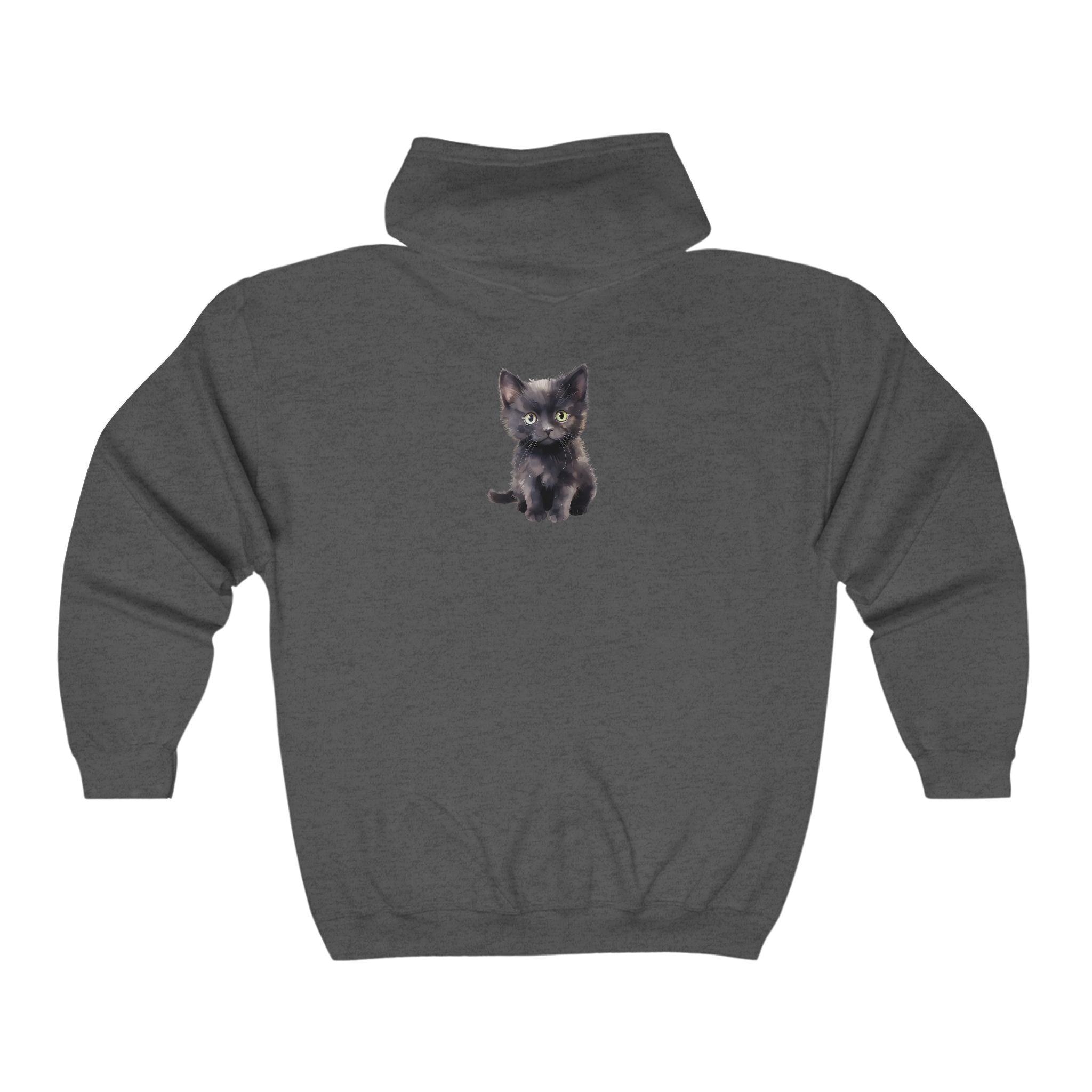 Black Kitten Hoodie - Cute Cat Lover Apparel Hoodie - Blululi