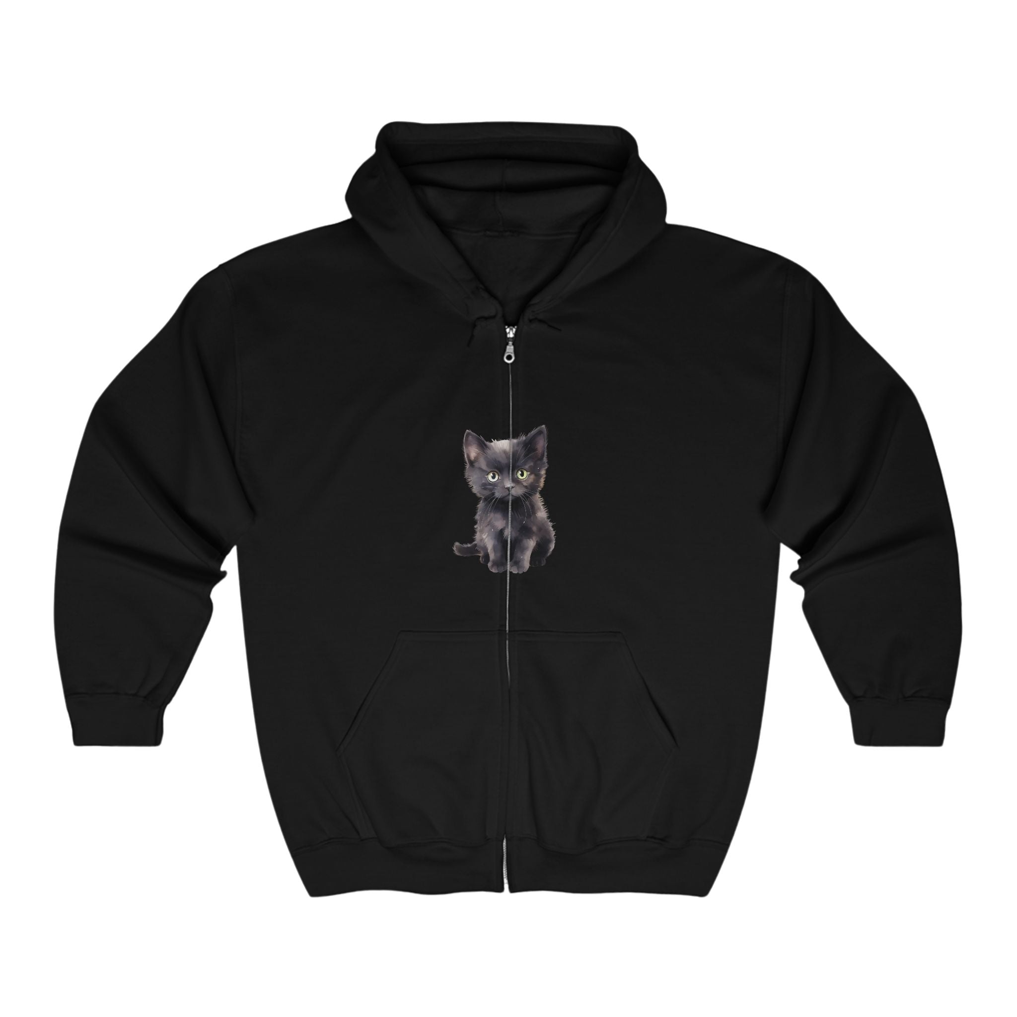 Black Kitten Hoodie - Cute Cat Lover Apparel Hoodie - Blululi