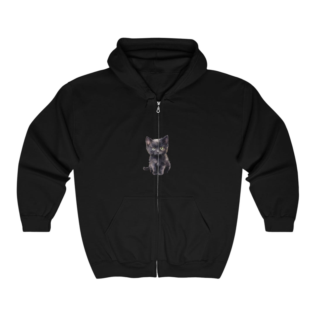 Black Kitten Hoodie - Cute Cat Lover Design Hoodie - Blululi