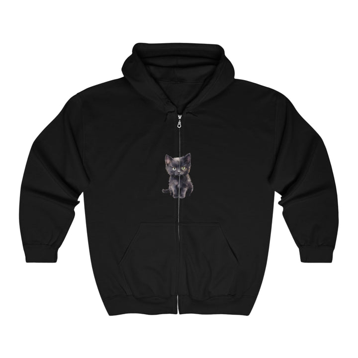 Black Kitten Hoodie - Cute Cat Lover Design Hoodie - Blululi