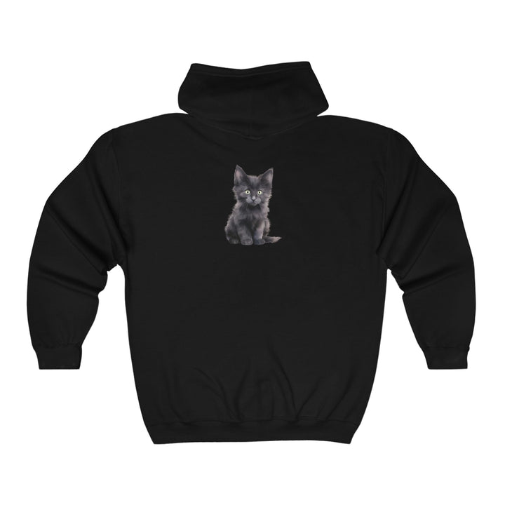 Black Kitten Hoodie - Cute & Playful Hoodie - Blululi