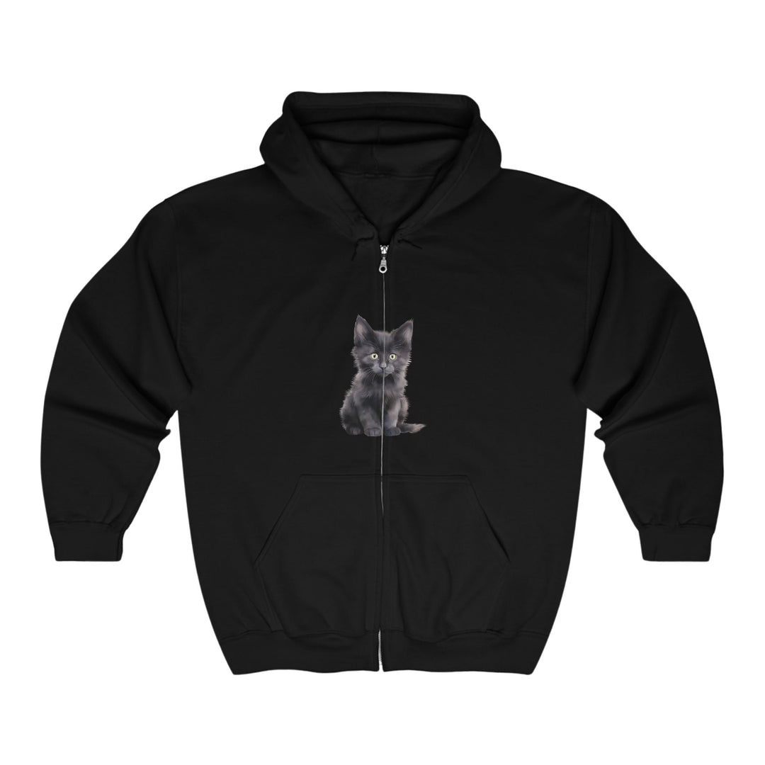 Black Kitten Hoodie - Cute & Playful Hoodie - Blululi