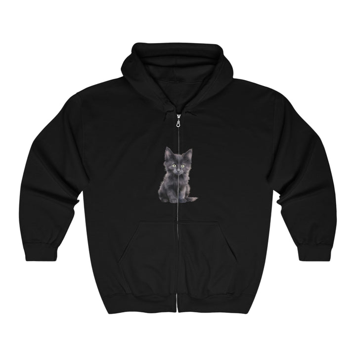 Black Kitten Hoodie - Cute & Playful Hoodie - Blululi