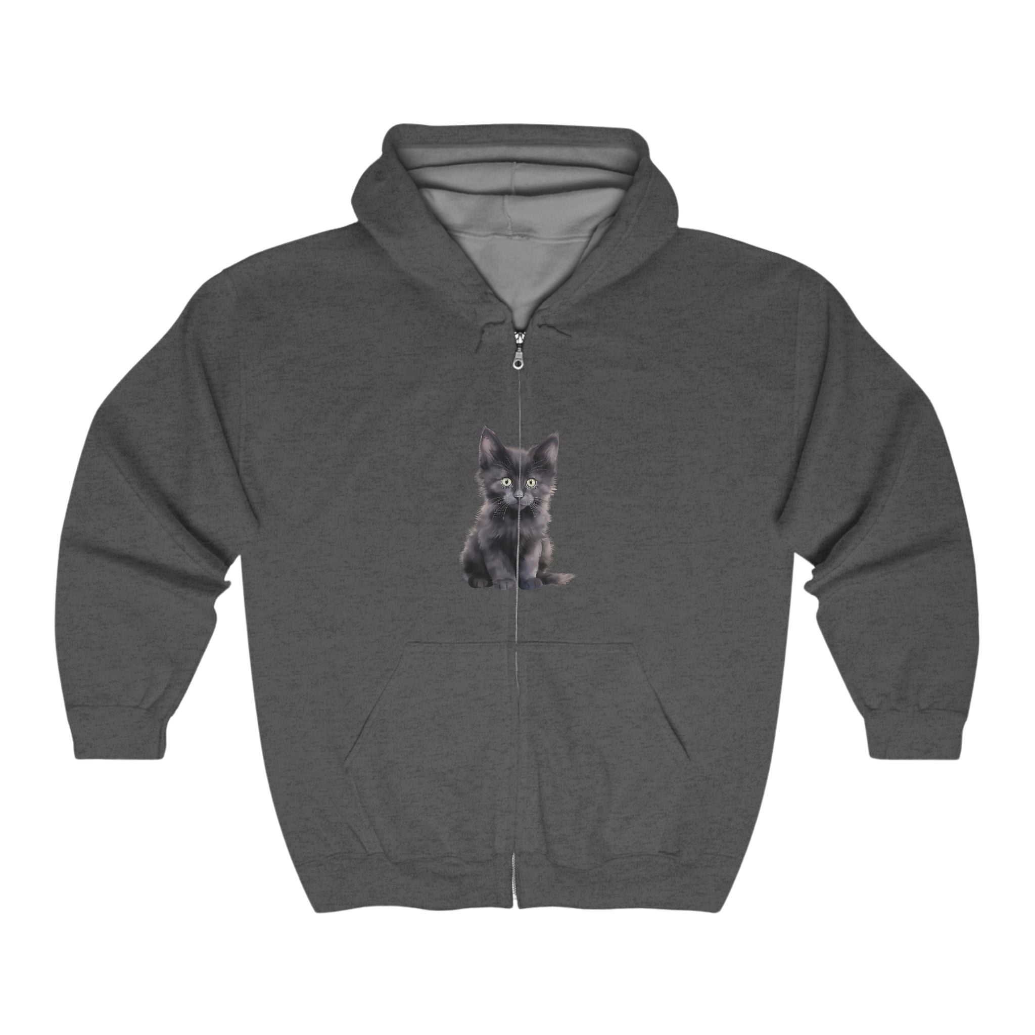 Black Kitten Hoodie - Cute & Playful Hoodie - Blululi