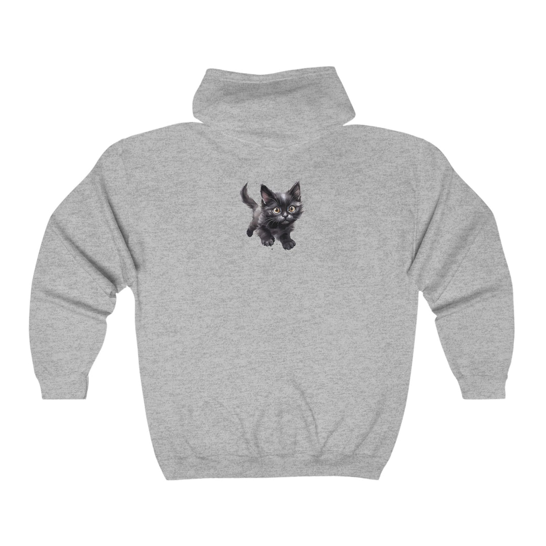 Black Kitten Watercolor Hoodie - Cute Cat Design Hoodie - Blululi