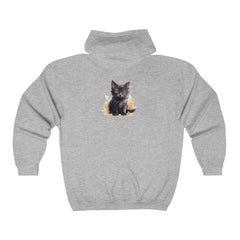 Black Kitten Watercolor Hoodie - Cute Cat Design Hoodie - Blululi
