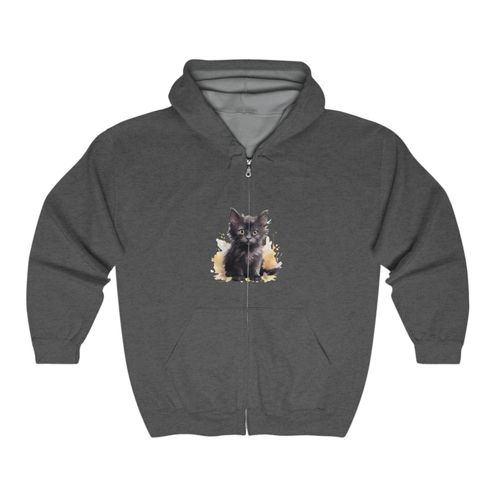 Black Kitten Watercolor Hoodie - Cute Cat Design Hoodie - Blululi