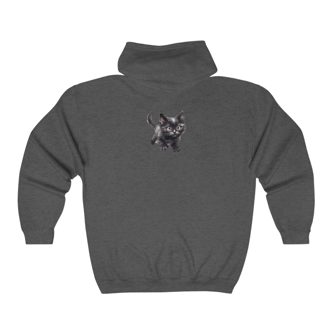 Black Kitten Watercolor Hoodie - Cute Cat Design Hoodie - Blululi