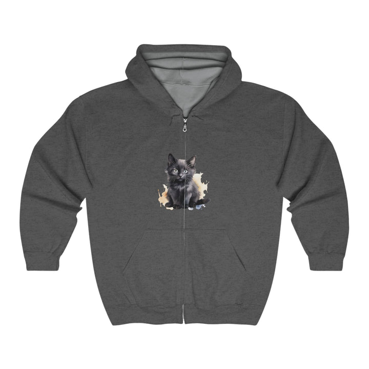 Black Kitten Watercolor Hoodie - Cute Cat Design Hoodie - Blululi