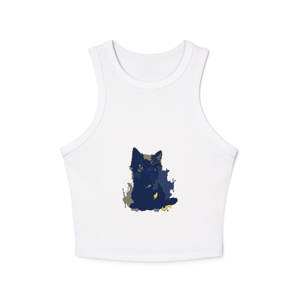 Blue Black Cat Watercolor Racerback Tank Top Tank Top - Blululi