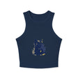 Blue Black Cat Watercolor Racerback Tank Top Tank Top - Blululi