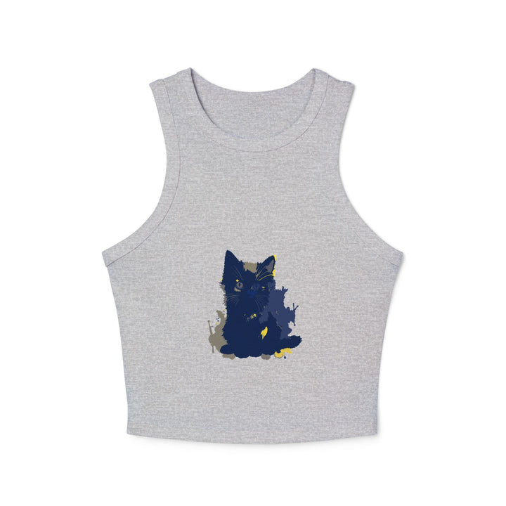 Blue Black Cat Watercolor Racerback Tank Top Tank Top - Blululi