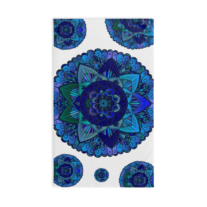 Blue & Green Mandala Hand Towel - Floral Design Home Decor - Blululi