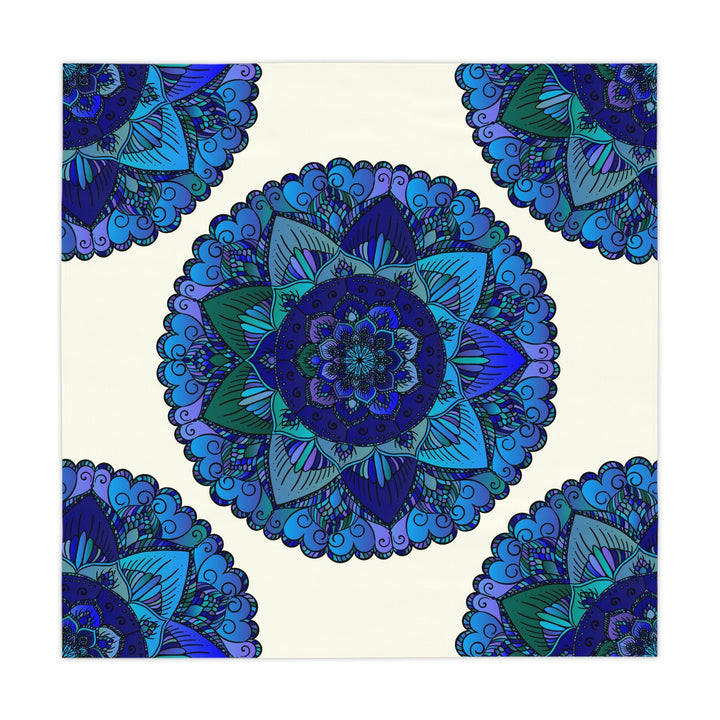 Blue & Green Mandala Tablecloth - Ivory Home Decor - Blululi